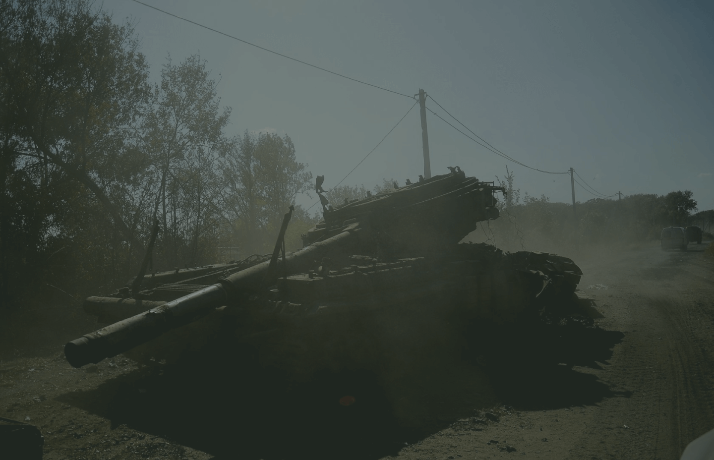 Згорівший танк в Іловайську